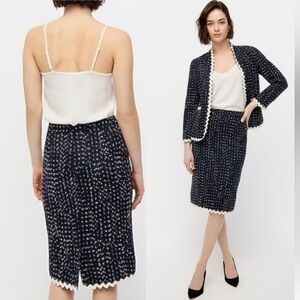 J CREW No. 2 Pencil Skirt in Navy Spotted Tweed NWT Size 4